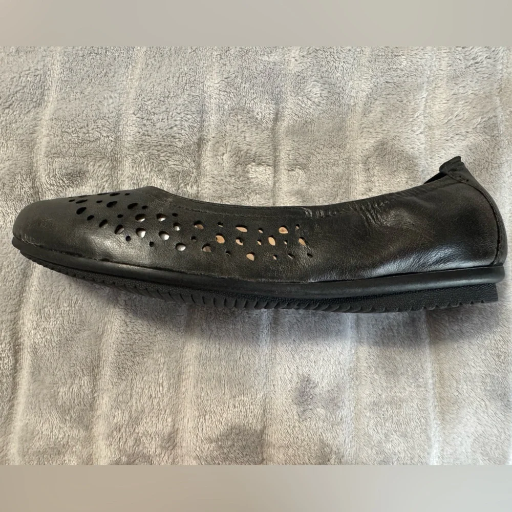 Josef Seibel Pippa 29 Nesty Oil Black Leather Ballerina Flats EU 36 US 5 to 5.5
